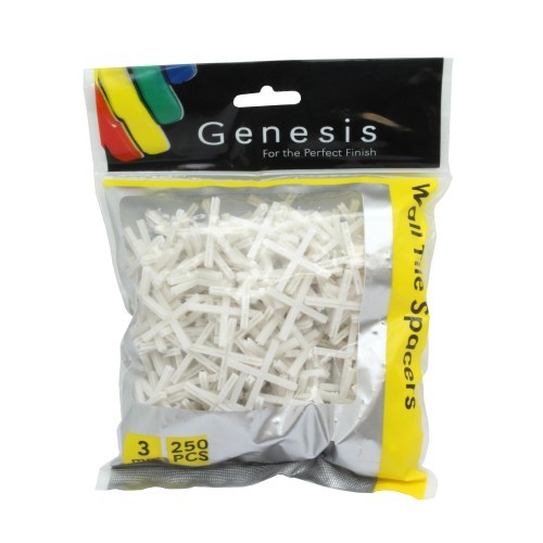 Genesis 3mm White Cross Shaped Tile Spacers Bag of 500