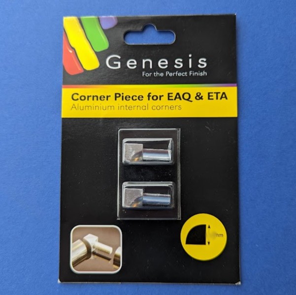 8mm / 10mm / 12mm Genesis Universal Internal Corner Piece for Polished Silver Aluminium Round Trim. EAQ
