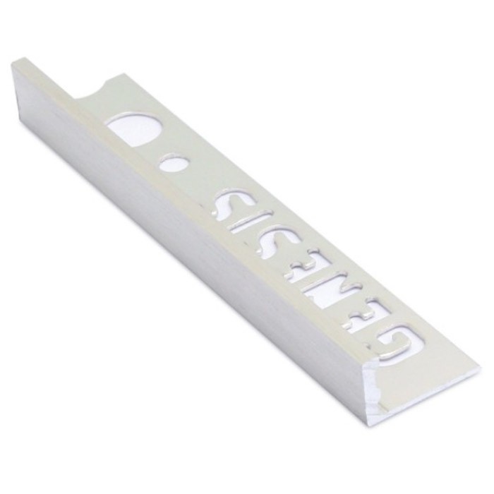 8mm / 10mm / 12mm Genesis Brushed Silver Aluminium Tile Trim Straight Edge ESA Profile