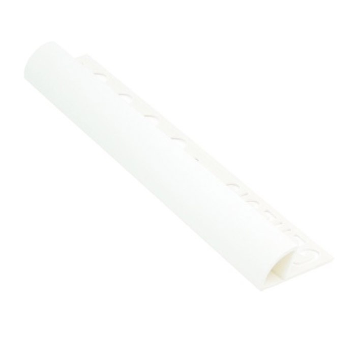 8mm / 10mm / 12mm Genesis White PVC Round Edge Tile Trim ETR Profile