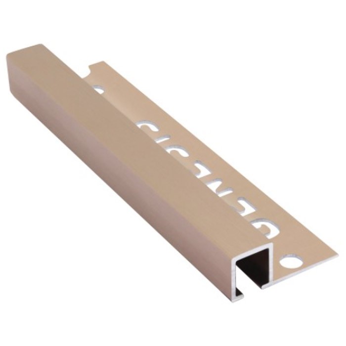 10mm / 12mm Genesis Brushed Copper Aluminium Tile Trim Square Edge TDP Profile