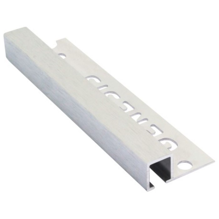 8mm / 10mm / 12mm Genesis Brushed Silver Aluminium Tile Trim Square Edge TDP Profile
