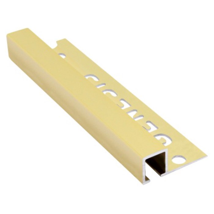 10mm / 12mm Genesis Polished Brass Aluminium Tile Trim Square Edge TDP Profile