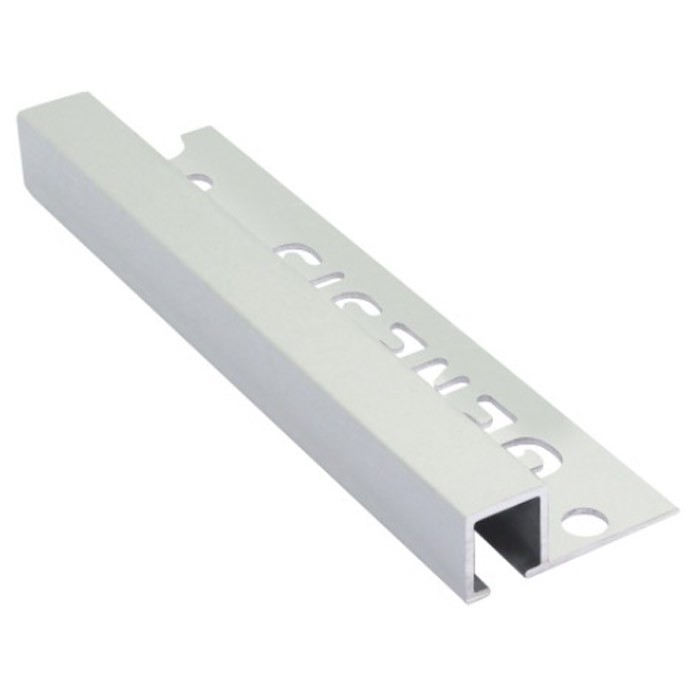 8mm / 10mm / 12mm Genesis Polished Silver Aluminium Tile Trim Square Edge TDP Profile