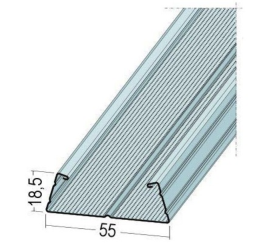 Protektor Galvanised Steel DIN Standard TPS CD Profile 18.5mm x 55mm x 2.4m 1 Length