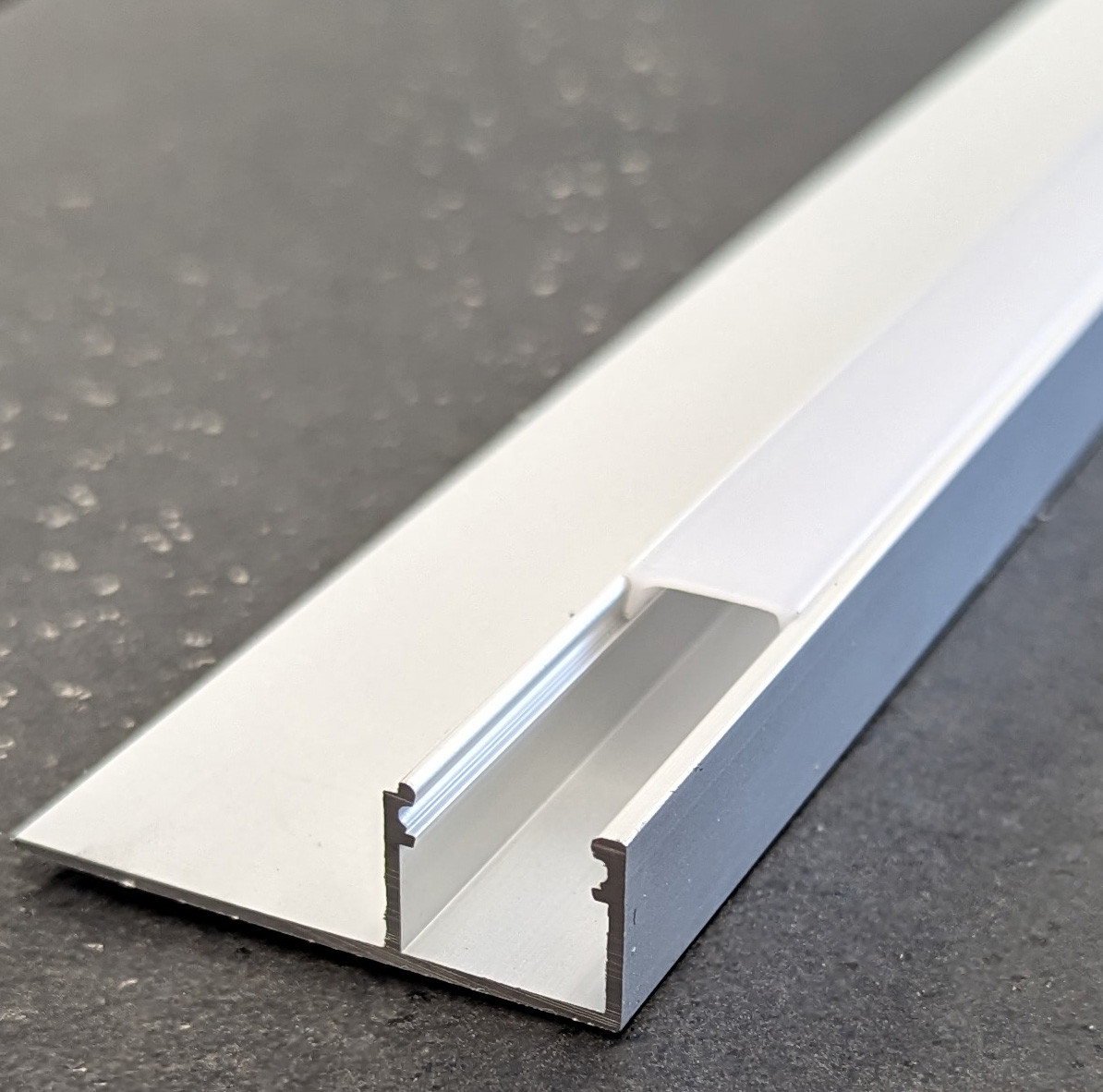 Aluminium LED Stop Profile with Opal White Plastic Cover 2m