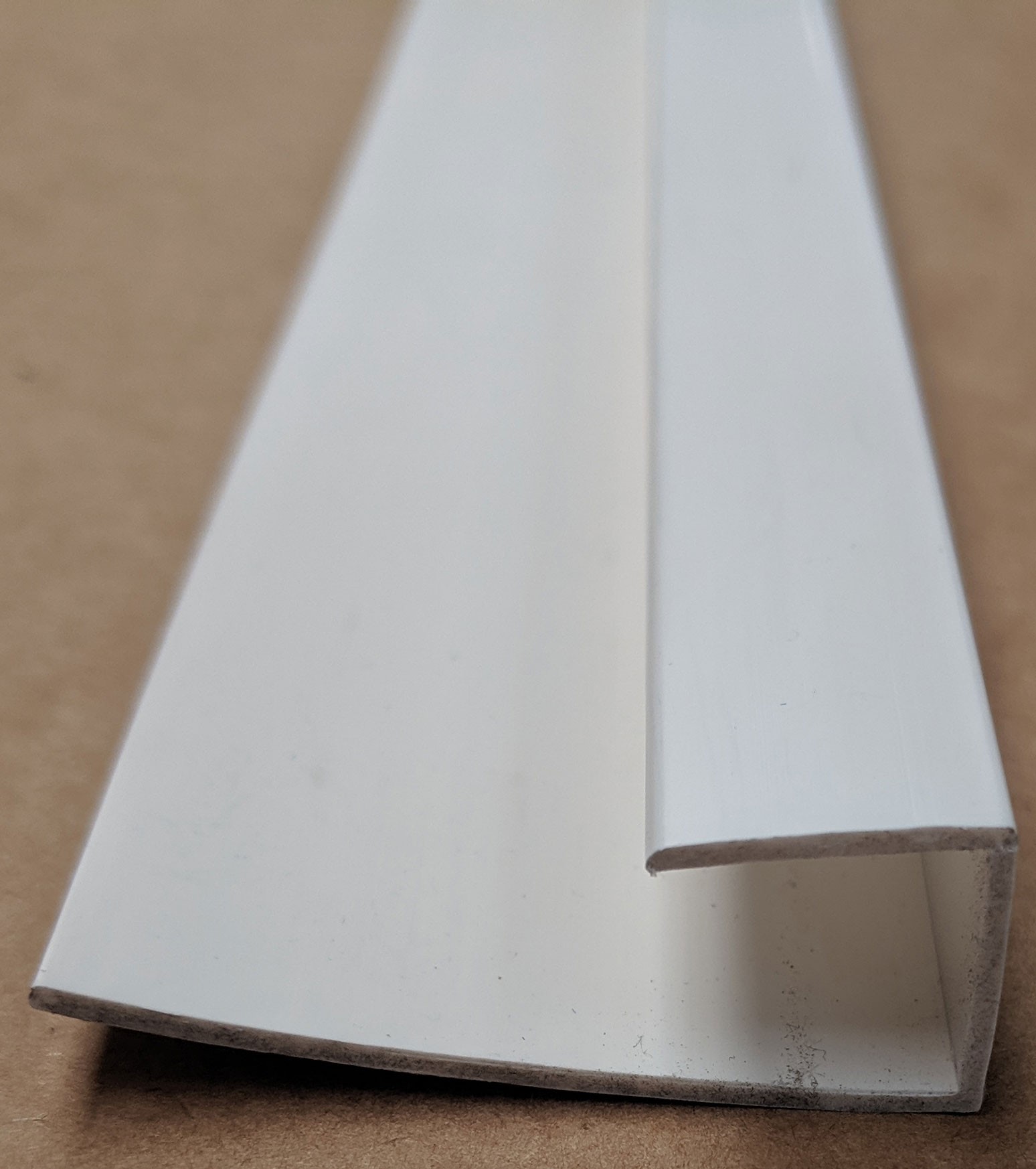 Wemico White PVC Clip on Profile 20mm x 15mm x 10mm x 250 cm 1 length