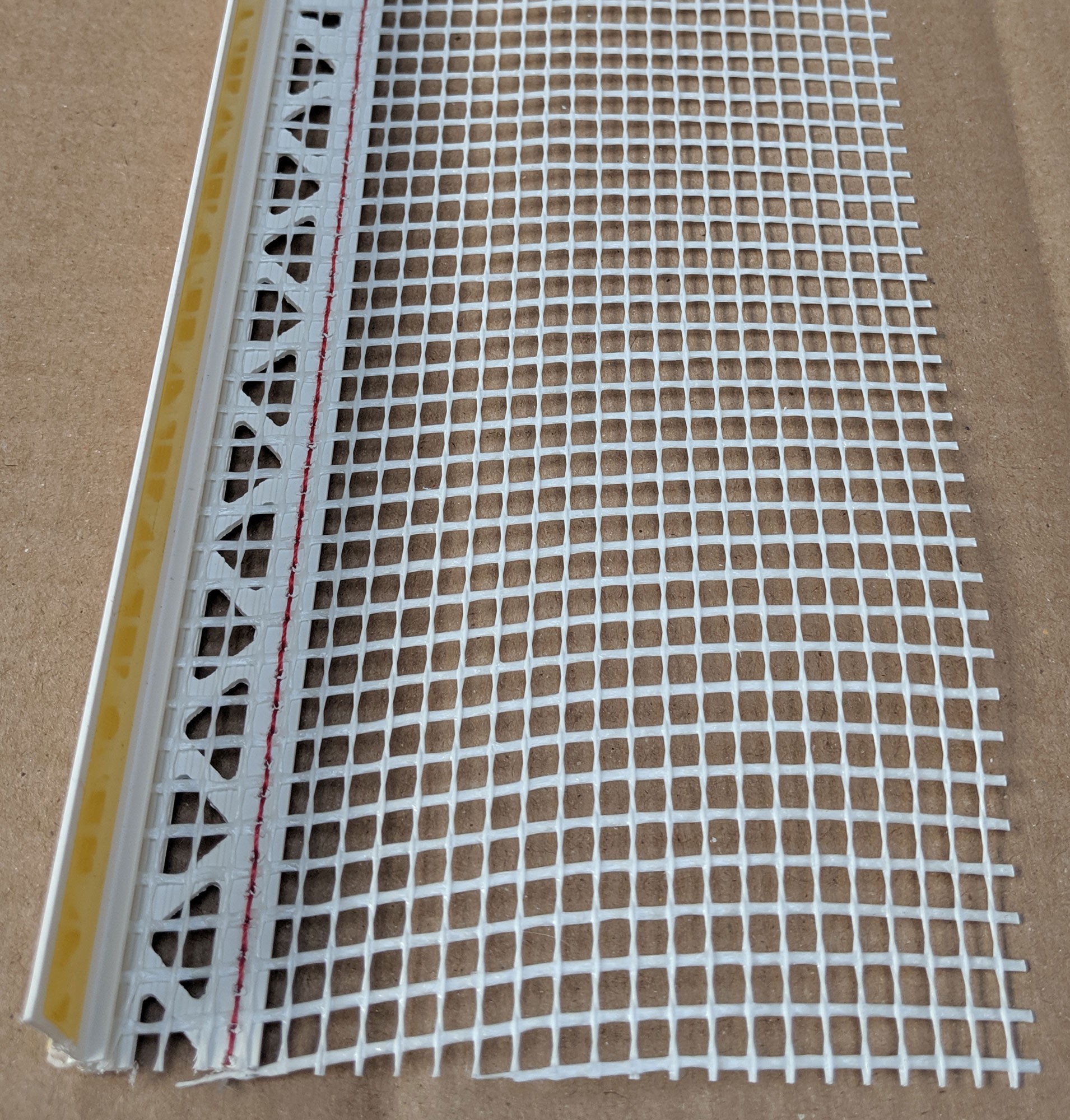 White PVC Self Adhesive Window / Door Frameseal APU Bead With Mesh 6mm Render Depth 2.6m 1 Length