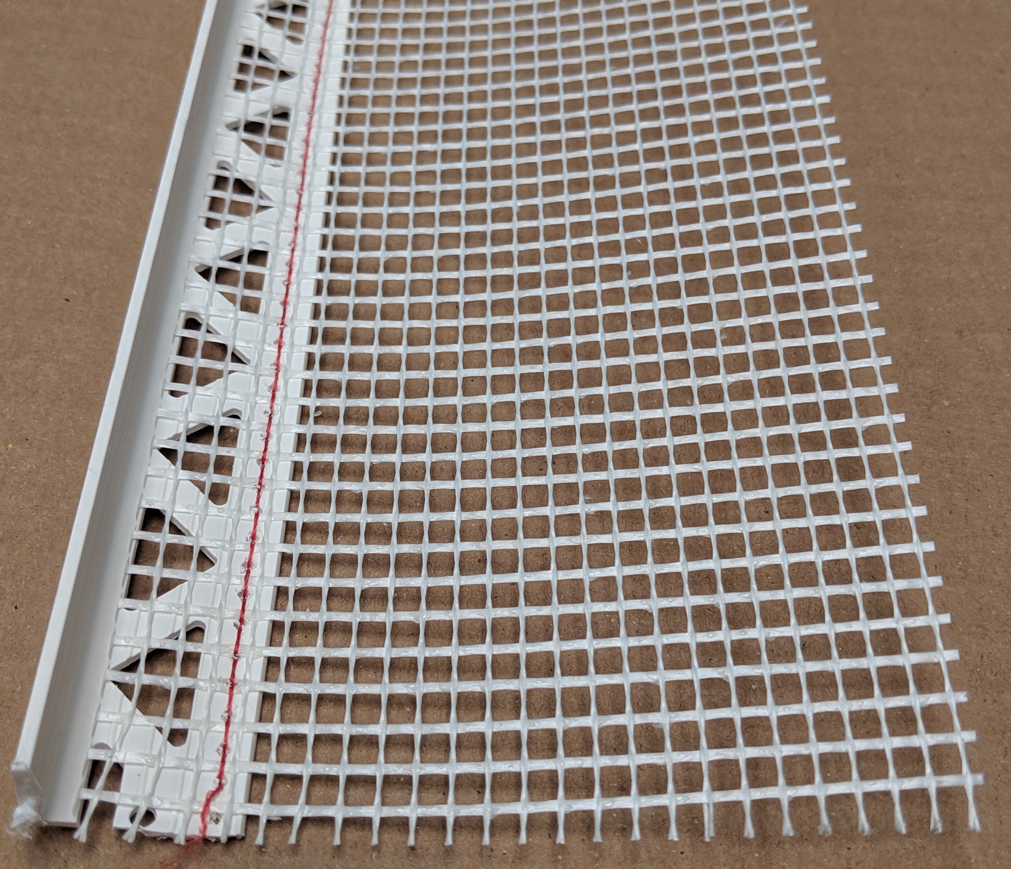 White PVC Stop Bead with Fibre Glass Mesh 14mm Render Depth 2.5m 1 length
