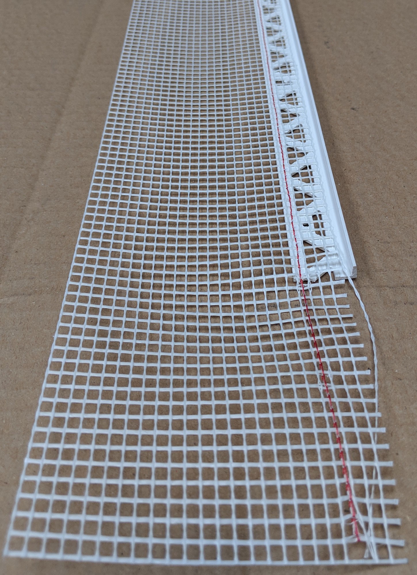 White PVC Stop Bead with Fibre Glass Mesh 6mm Render Depth 2.5m 1 length