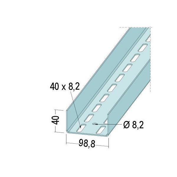 Protektor Galvanised Steel Door Reinforcement Profile 98.8mm x 2mm x 4m