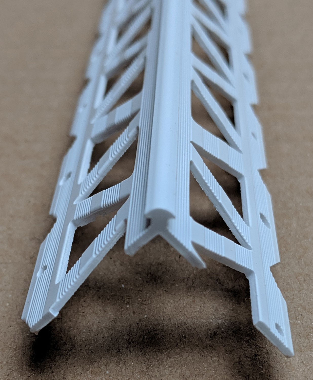White PVC Corner Bead 2 - 3mm Render Depth 2.5m 1 Length