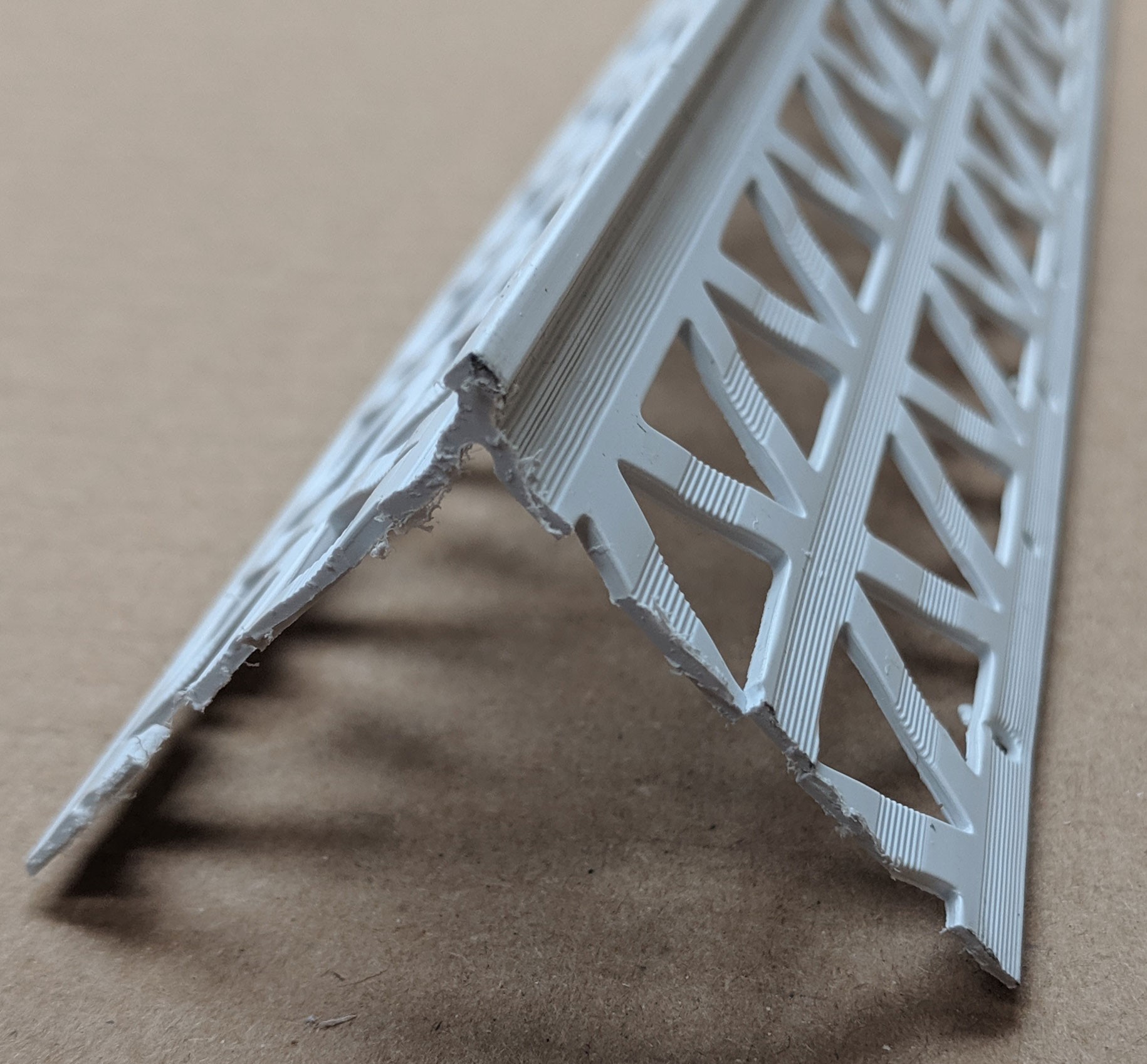 White PVC Corner Bead 4 - 6mm Render Depth 2.5m 1 Length