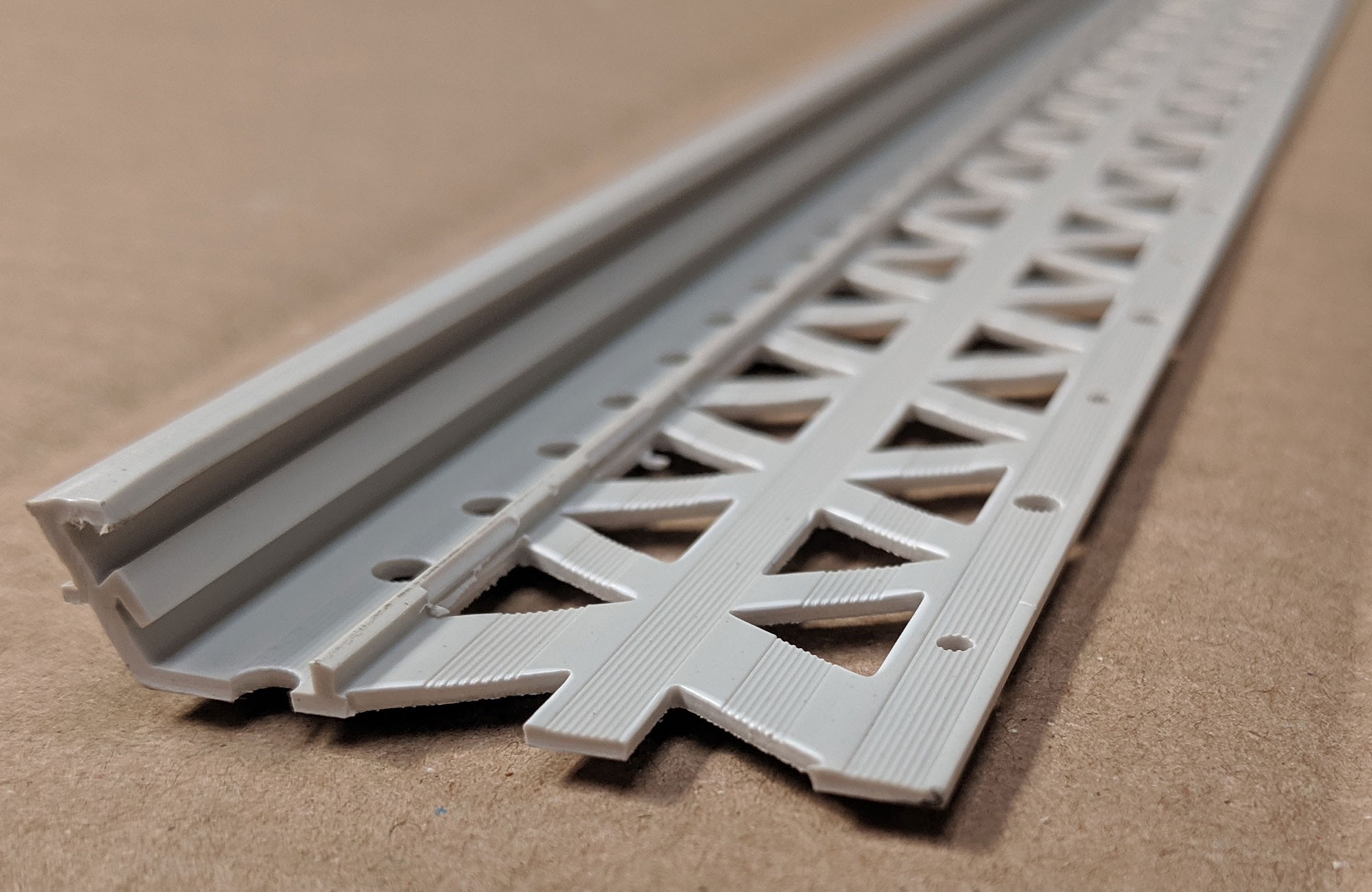 Light Grey 6-12mm Render Depth PVC Drip / Bellcast Bead 2.5m 1 Length