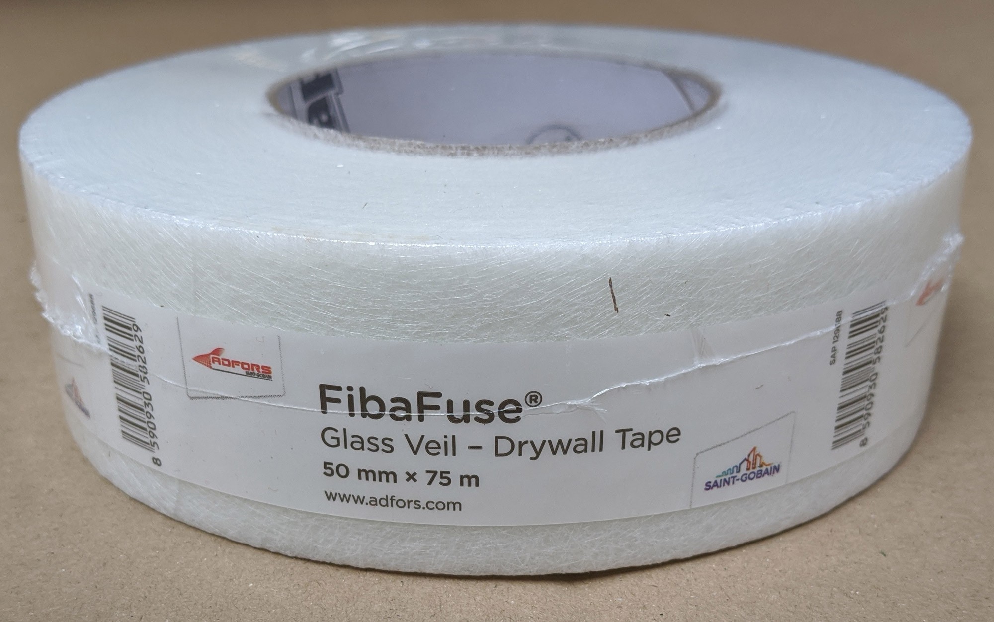 FibaFuse Glass Veil Paperless Drywall Tape 75m 1 Roll 50mm Wide