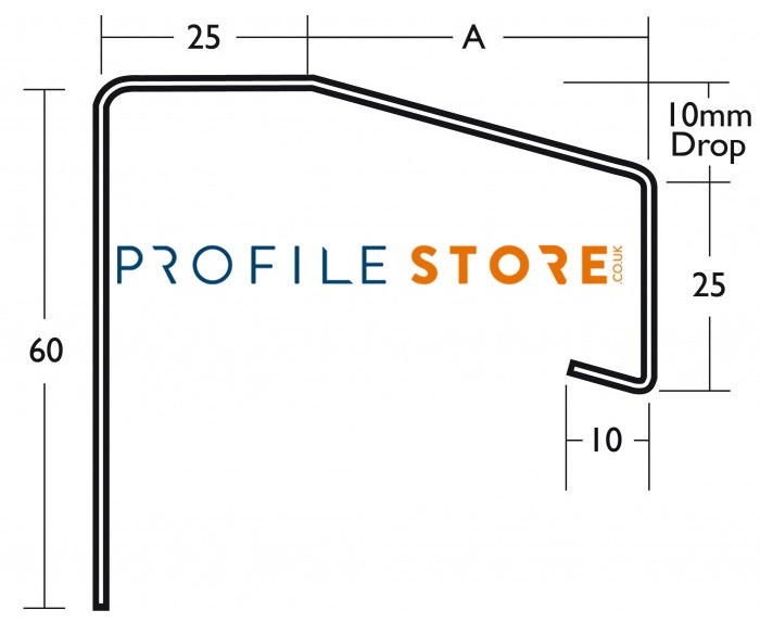 White Coated (Both Sides) Aluminium Undersill 1.2mm x 2.5m 1 Length