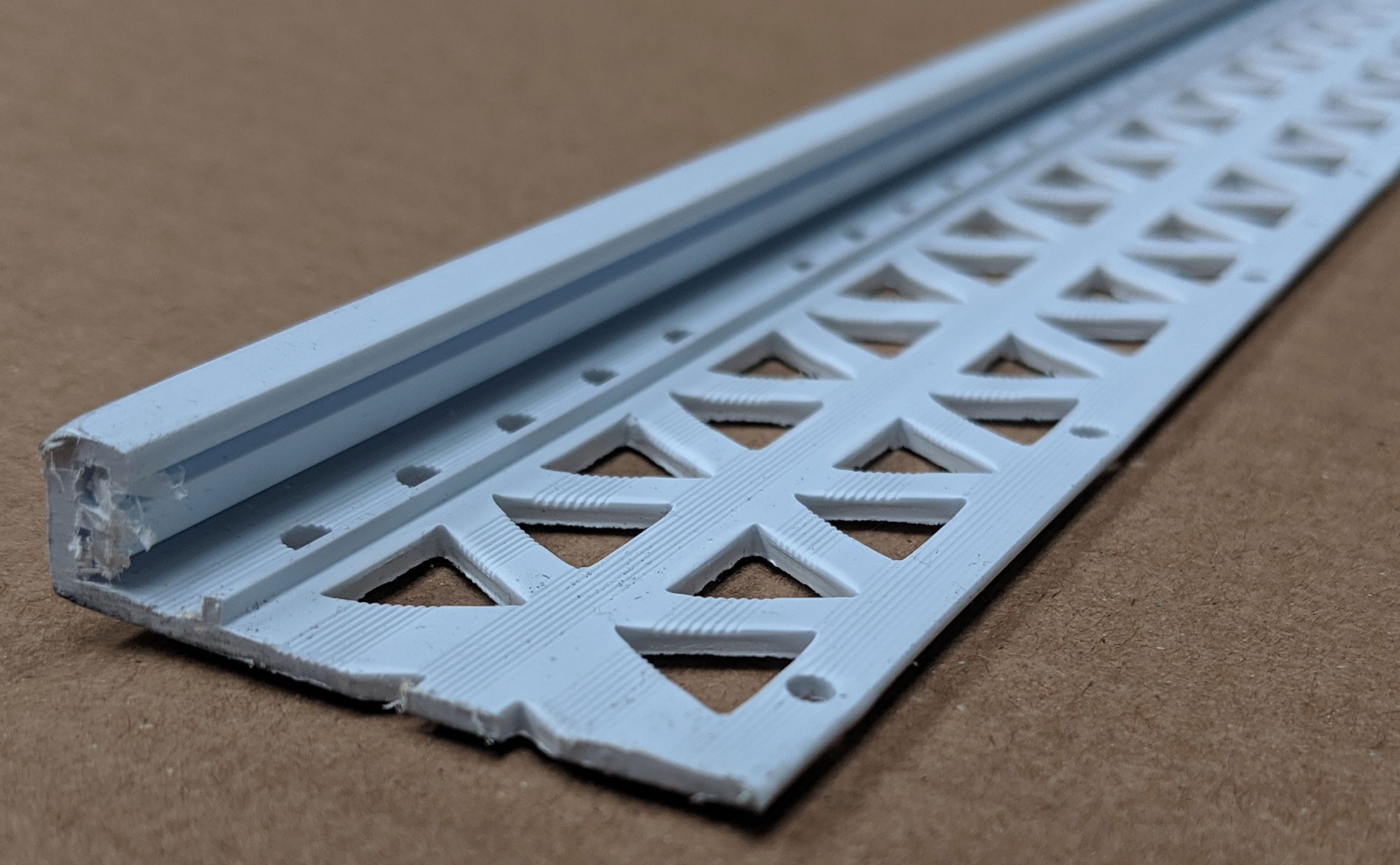 White 10 - 12mm Render Depth PVC Stop Bead 42mm x 3m 1 Length
