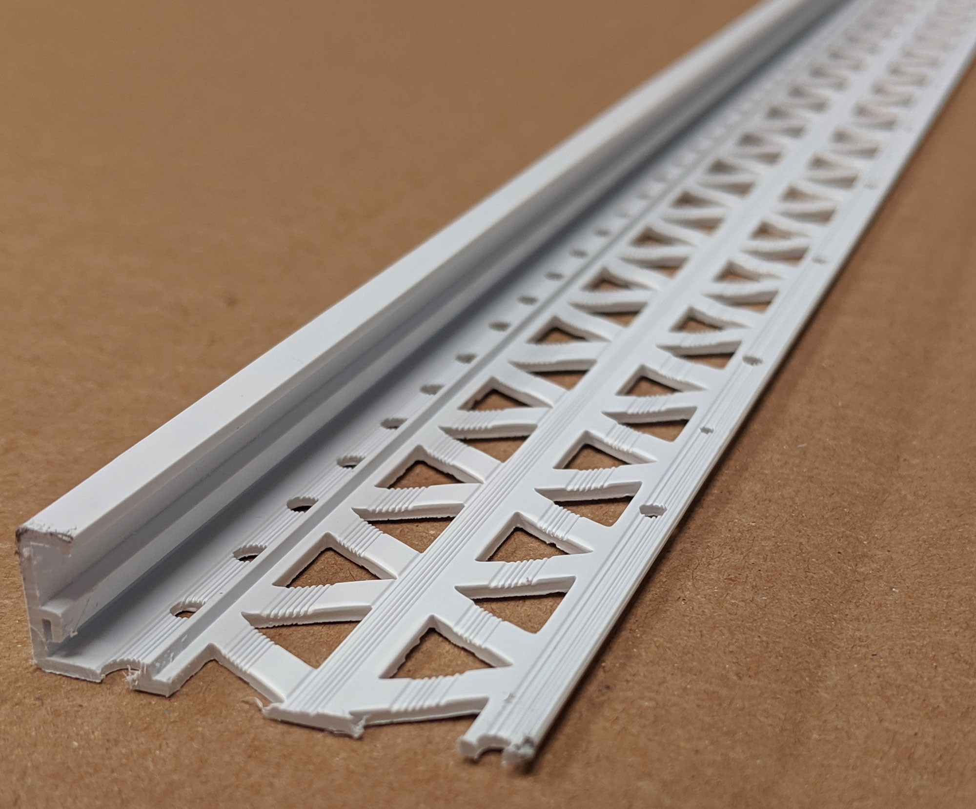 White 13 - 15mm Render Depth PVC Stop Bead 42mm x 2.5m 1 Length