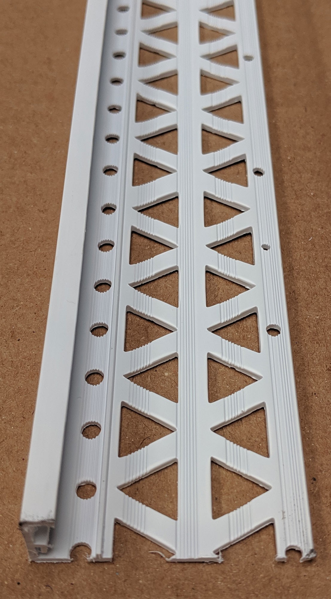 White 13 - 15mm Render Depth PVC Stop Bead 42mm x 3m 1 Length