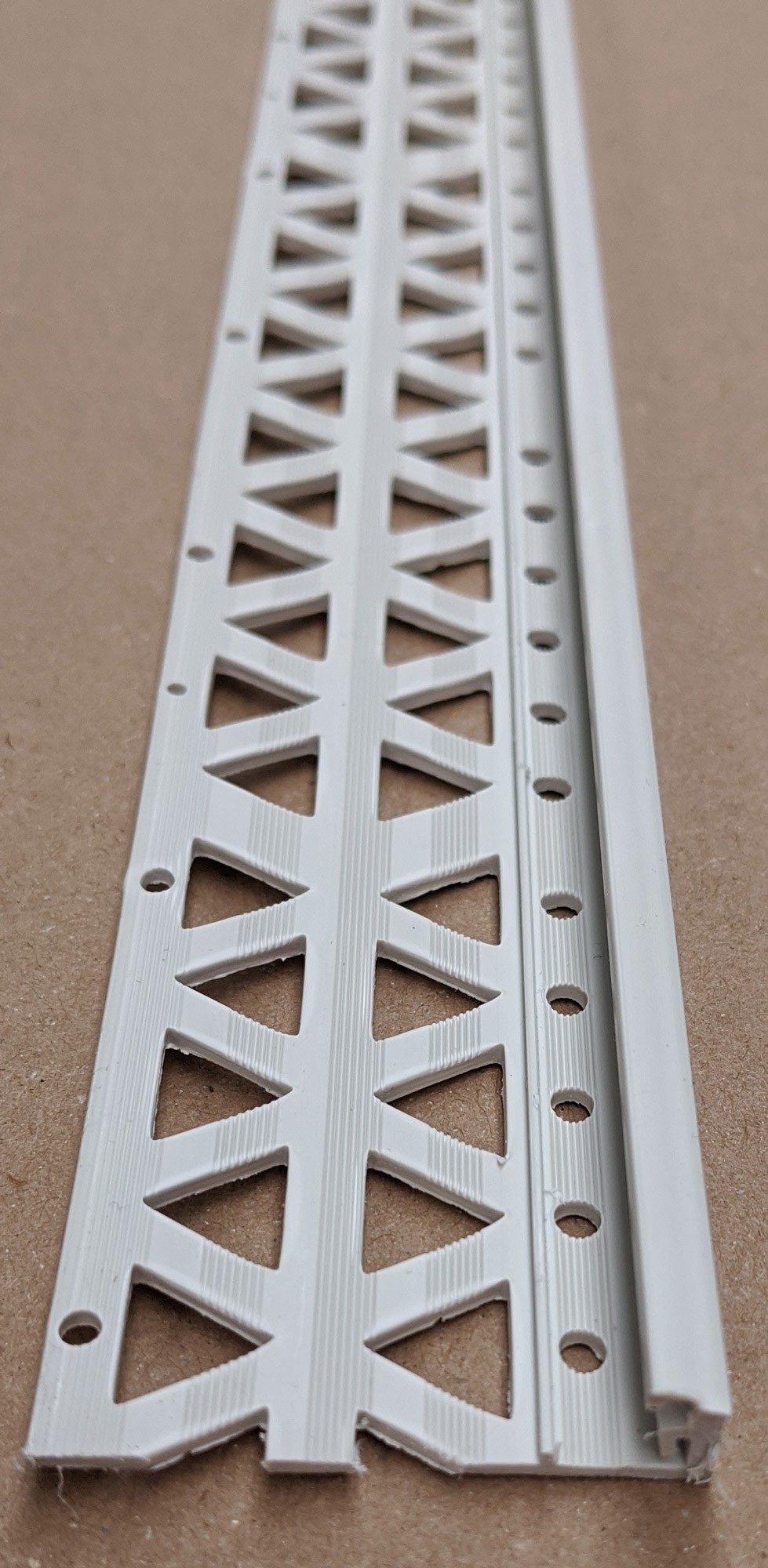 Light Grey 13 - 15mm Render Depth PVC Stop Bead 42mm x 2.5m 1 Length