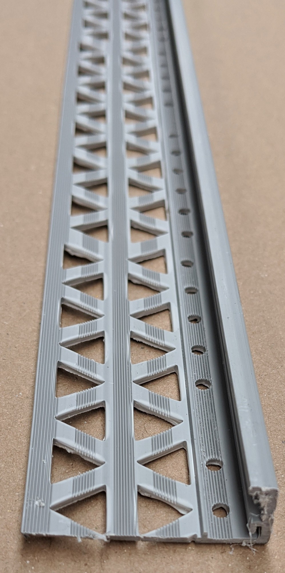 Dark Grey 15 - 17mm Render Depth PVC Stop Bead 42mm x 2.5m 1 Length