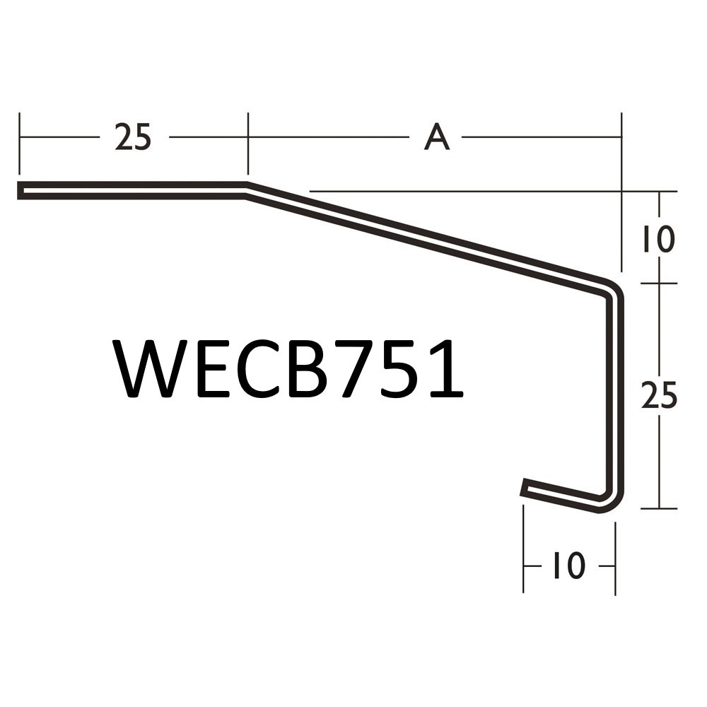 White Coated (Both Sides) Aluminium Undersill 1.2mm x 2.5m 1 Length