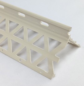 Ivory PVC Corner Bead 13 - 15mm Render Depth 2.5m 1 Length