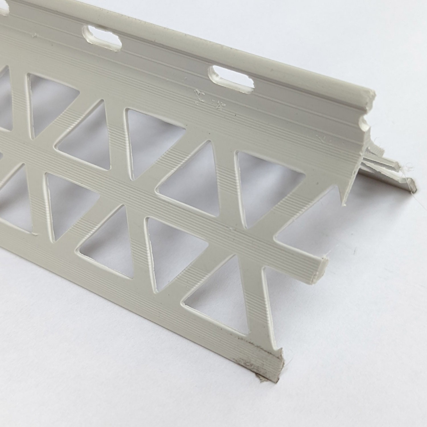 Light Grey PVC Corner Bead 10 - 12mm Render Depth 2.5m 1 Length